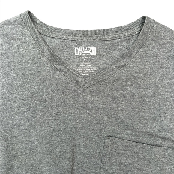 Duluth Men Long Tail Cotton Gray Tee XL - Picture 3 of 5